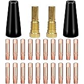 TimelyDu 24PCS Flux Core Gasless Nozzles Welding Gun Accessory Kit,MIG Welding Accessories,Compatible with Lincoln Century FC
