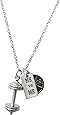 WODFitters Necklace (3 in 1) - Great Fitnesss Jewelry in Gift Box - Barbell Plate - Barbell - ME vs ME Charm - Great Gift for Weight Lifting and WOD Fanatics