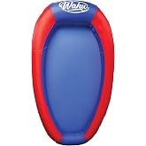 Wahu Hydro Lounger Versatile Pool Lounge Float for Sunbathing, Inflatable Beach and Pool Float Lounger with Inflate/Deflate Valve, Red/Blue