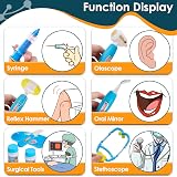 BUYGER 16 Pcs Kids Doctor Set Lights and Sounds Toy Kit Blue view 3