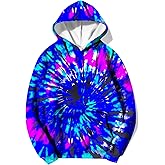 Harycnct Little Kids Tie Dye Hoodie Size 4-10 Sweatshirt for Boys Girls Hooded Kangaroo Pocket Pullover Hoodies