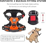 PoyPet No Pull Dog Harness Reflective Front Chest Clip Orange S view 4