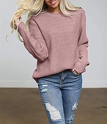 ZESICA Women's 2024 Fall Long Sleeve Crew Neck