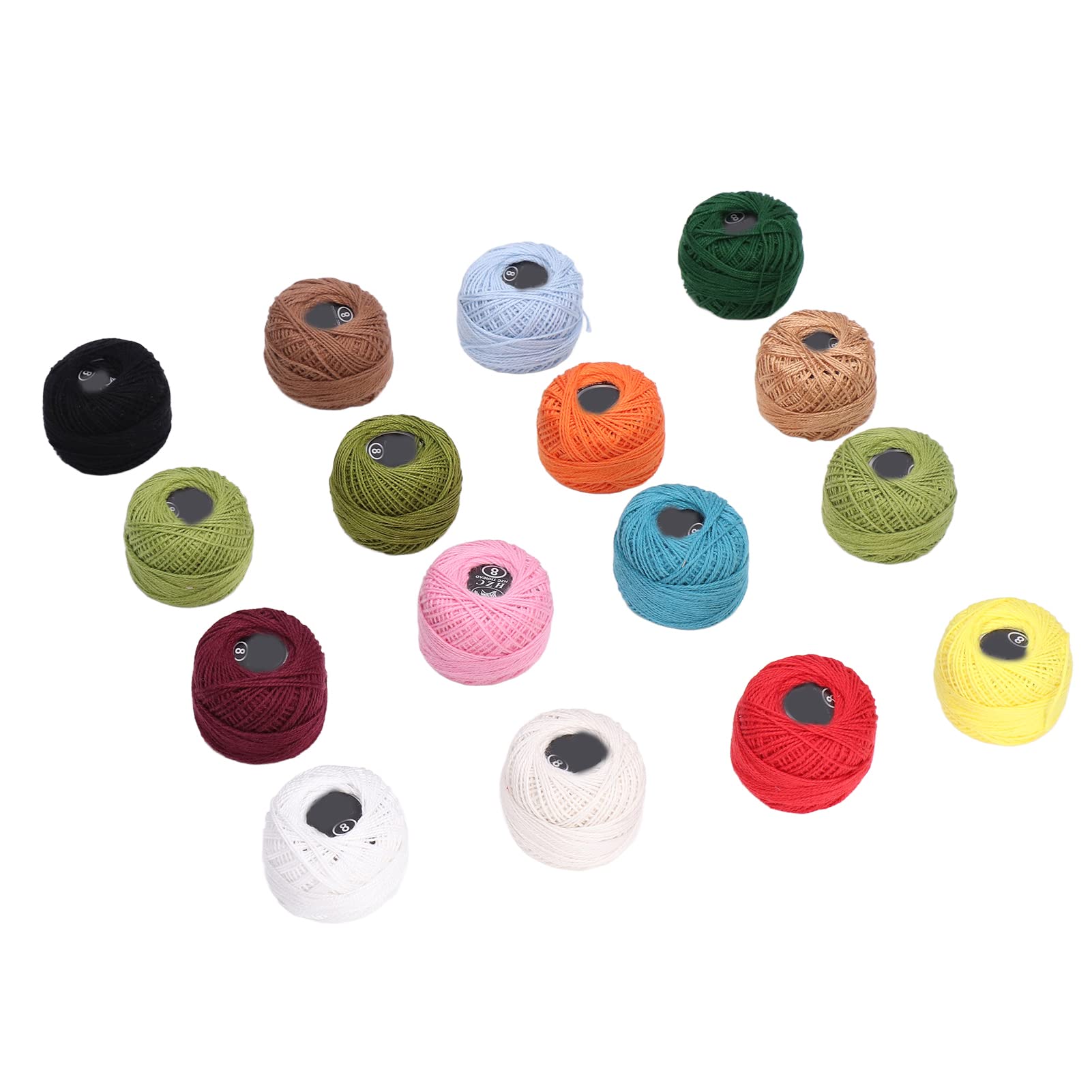 16Pcs Crochet Thread Set Balls, Colorful Cotton Crochet Yarn for Crocheting Hardanger Cross Stitch Needlepoint Hand Embroidery