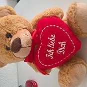 Matches21 Teddybär Mit Herz „Ich Liebe Dich“ – 25 Cm Kuscheliger Plüschteddy Als Geschenk