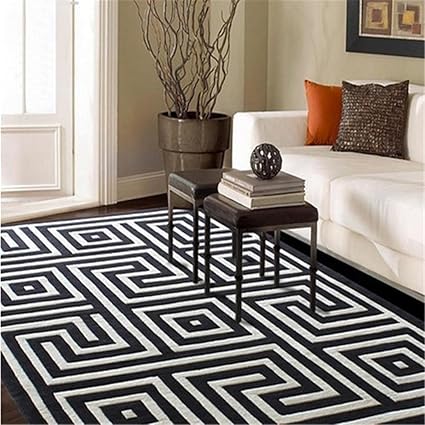 Lym Telefono In Camera Tappeto A Righe In Bianco E Nero