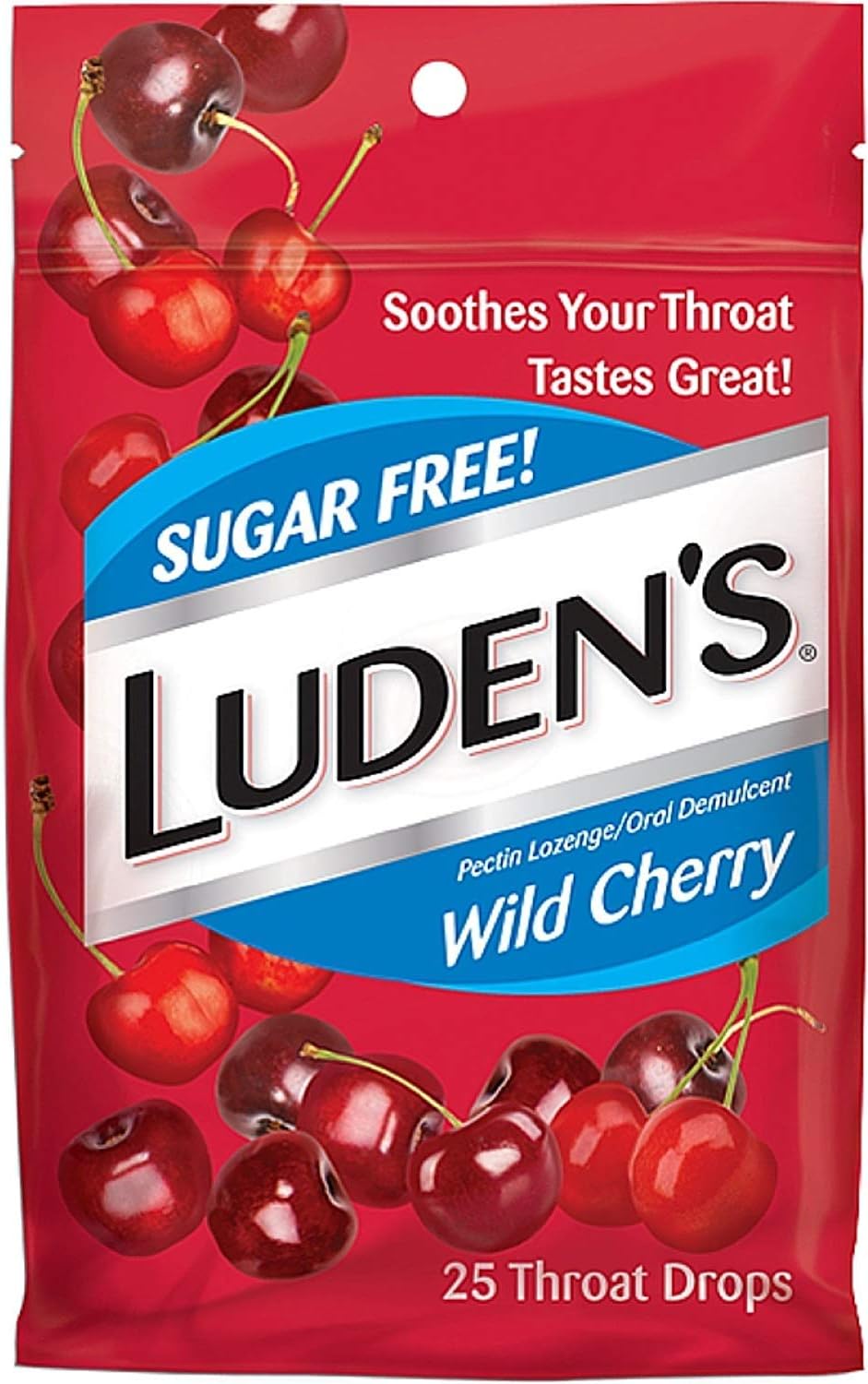 Luden's Sugar Free Throat Drops, Wild Cherry 25 ea (Pack of 10): Health & Personal Care