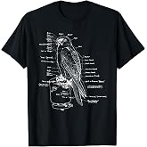 Labeled Falconry Diagram T-Shirt