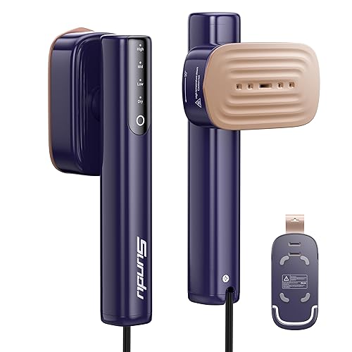 Sundu Steamer for Clothes, Portable 2 In 1 Travel Steamer Iron,15s Fast Heat-up, 4 Modes, LED Display, 20 Minutes of Continuous Ironing Handheld Garment Steamer for Travel and Home Blue