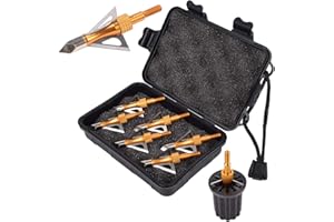 NIKA ARCHERY 100 Grain 125gr Broadheads 3 Fixed Steel Blade with Broadhead Case, Wrench, fit for Compound Bow and Crossbow