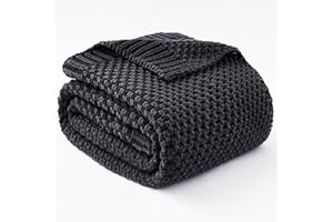 Topcee Knitted Weighted Blanket - 60"x80" 15lbs Queen Size Cooling Chunky Knit Heavy Blanket for Adults Cable Yarn Knit Decor