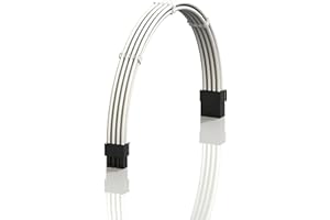 LINKUP - AVA 30cm PCI-E 8 Pin (6+2) GPU PSU Power Supply Braided Sleeved Custom Mod PC Extension Cable w/Combs | Strong & Sti