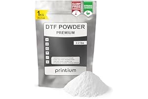 PRINTIUM DTF Powder 1KG (2.2 lbs / 35.3 oz) Premium White – Hot Melt Adhesive for DTF Heat Transfers – Clump-Free Formula – Strong Adhesion & Durability – Crack & Wash Resistant, Vivid Colors, 80-180 Micron
