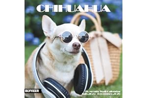 BLYYIEER 2026 Wall Calendar,Chihuahua Wall Calendar, 12" x 24" Open,Family Planner Calendar Organizer with Chihuahua Images, for Dogs Lovers