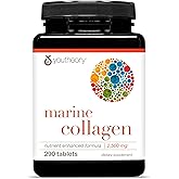 Youtheory Marine Collagen Tablets - 2,500 mg Fish-Sourced Collagen Peptides- with Vitamins A, C, E, B6 & B12 - Supports Joint & Nail Health* - Highly Absorbable - 290 Tablets (58-Day Supply)