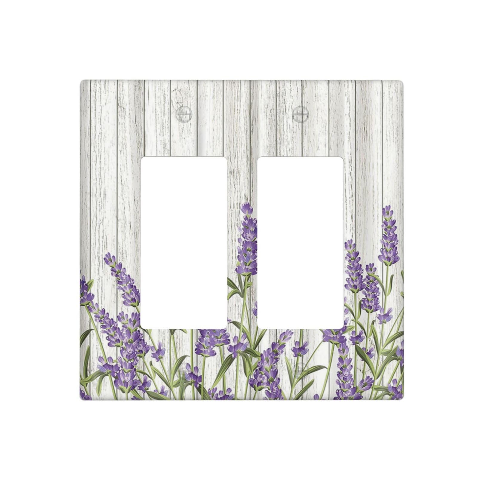 Rustic Wooden Plank Lavender Light Switch Plate