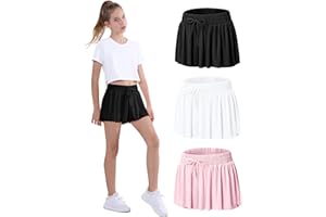 EXARUS Girls Butterfly Shorts Flowy Dance Athletic 2 in 1 Cheer Skorts Flutter Skirt Running Preppy Clothes 6-14Y