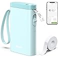 Nelko Label Maker Machine with Tape, P21 Bluetooth Label Printer, Wireless Mini Label Makers with Multiple Templates for Organizing Office Home, Cyan, 1 Pack