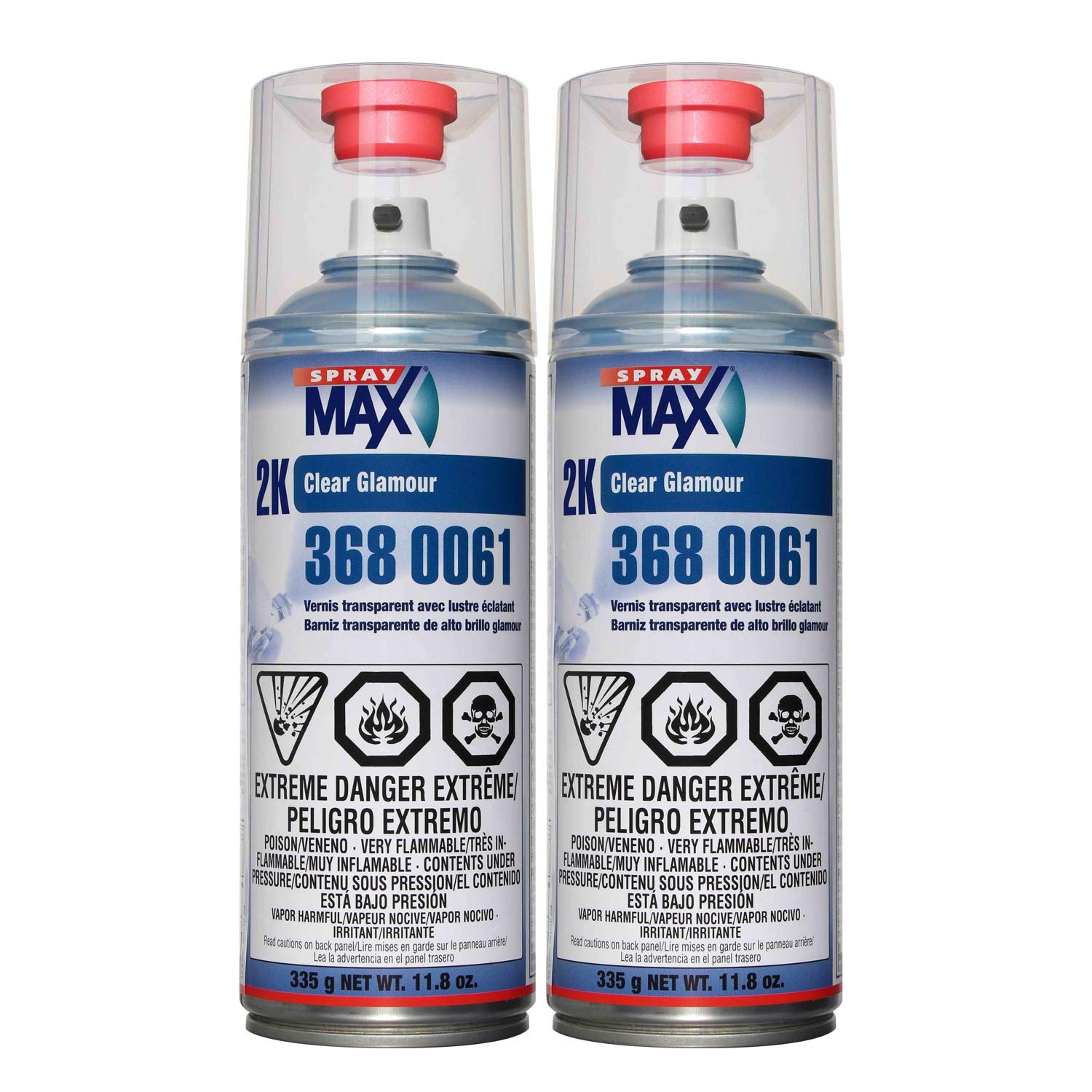 Aerosol de capa transparente de alto brillo Spray max USC 2k (paquete de 2)
