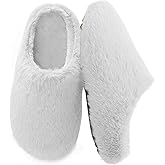 Tilocow Womens Fluffy Faux Fur Round Toe Clogs Slip on Casual Slippers Ladies Fuzzy Memory Foam Soft House Shoes