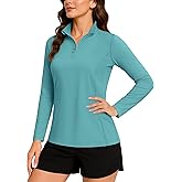TACVASEN Women's Quarter Zip Pullover Golf Shirts UPF 50+ Long Sleeve Sun Shirts UV Protection Workout Tops