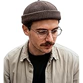 Clakllie Warm Brimless Hat Knitted Skull Cap Docker Hat Soft Beanie Worker Hat Rolled Cuff Sailor Fisherman Leon Hat