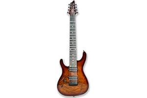 Gstyle Left-handed 8 String Electric Guitar Burl poplar veener top okoume Wood Body Bolt On Maple Neck Poplar Wood Body (Left-handed) (ES-800)