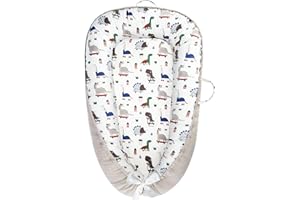 BBWOO Baby Lounger - Baby Lounger for Newborn 0-24 Months, Breathable and Soft Cotton Cover Baby Nest, Portable Cozy Tummy Time Lounger for Home and Travel, Ideal Baby Essentials & Shower Gifts