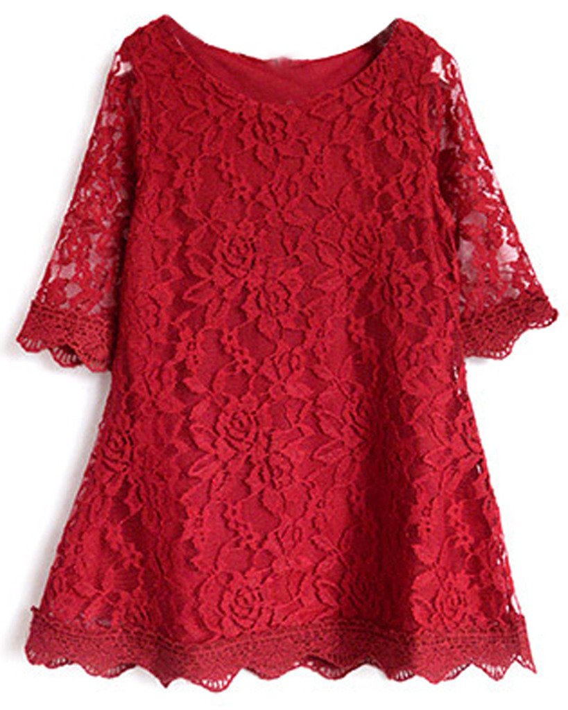 short lace flower girl dress with illusion sleeves