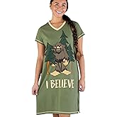 Lazy One Women's Nightgown, Funny V-Neck Sleep Shirt for Women, Novelty Pajama Shirt