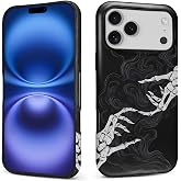 Bvkilrvc for iPhone 17 Pro Max Case, Skeleton Hand Pattern Print Matte Phone Case Funny Liquid Silicone Case Impact Resistant Anti-Scratch Shockproof Protective Cover
