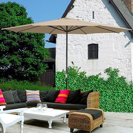 Amazon Com 13 Foot Tan Furniture Table Patio Market Umbrella Garden Outdoor