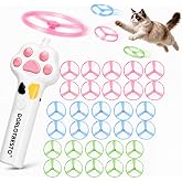 Dorlotbesto Automatic Cat Toy Launcher with 30 Glow in the Dark Flying Discs &ndash; Interactive Fetch Shooter for Indoor Cats, Exercise &amp; Hunting Enrichment Toy, Safe for Kittens &amp; Adults
