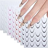 French Tip Line Nail Stickers for Nail Art 8 Sheets