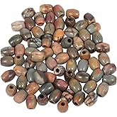 SUNYIK Picasso Stone Large Hole (5mm) Barrel Rondelle Loose Charms European Bead fits Bracelet,Jewelry Makings Pack of 20