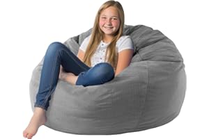 DAFFTOS Premium Corduroy Stuffed Animal Storage Bean Bag Chair Cover (No Filler) For Organizing Plush Toys Or Textile Stuffable Bean Bag Sack For Adults Teens Children Lazy Chair Playroom Washable Cover