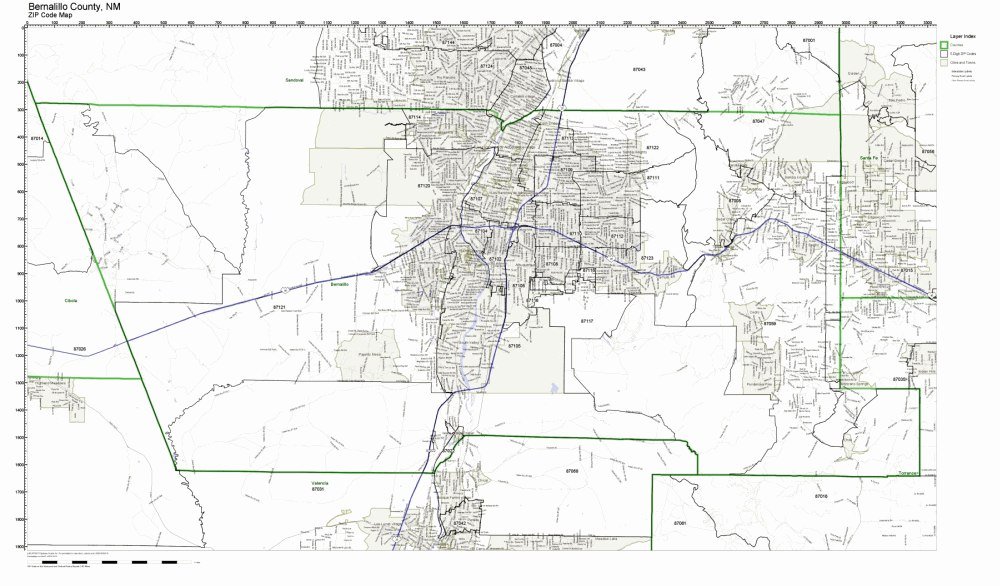 Bernalillo County Zip Code Map Bernalillo County, New Mexico Nm Zip Code Map Not Laminated: Office Products