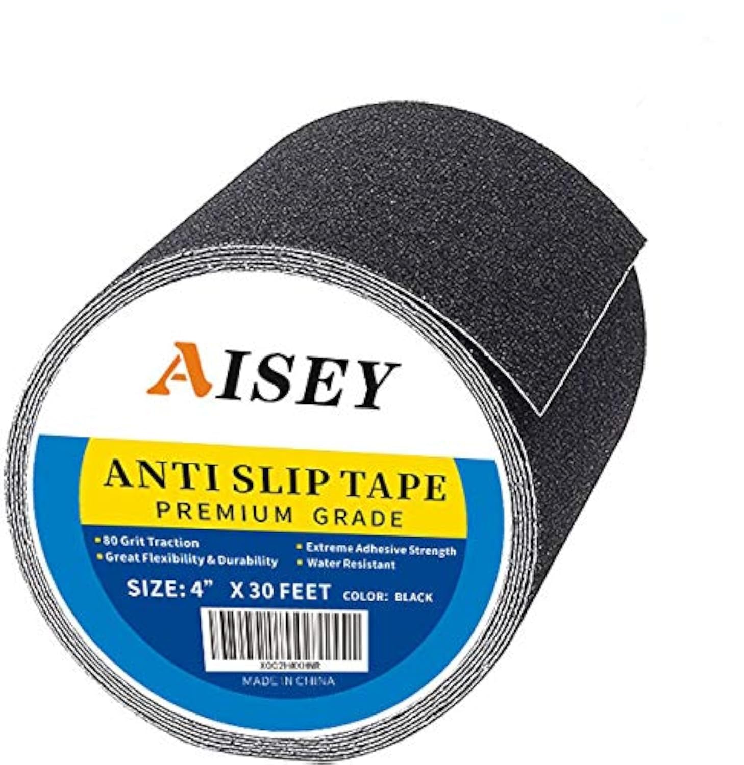 AISEY 10cm*9.2m Anti Slip Tape Grip Traction Outdoor Stair Treads, Non Skid Safety Tape for Stairs, Steps, Floors, Ramps, Skateboard Black