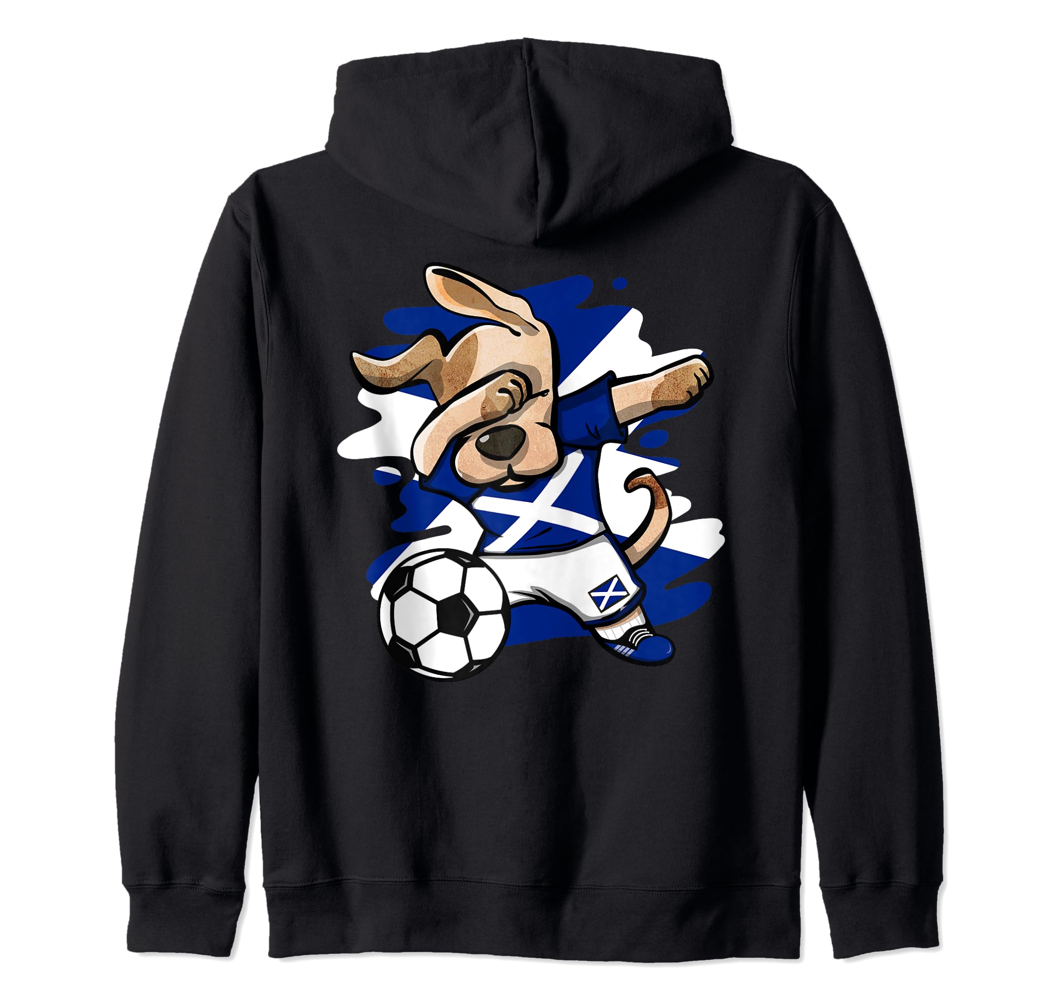 Dabbing Dog Scotland Soccer Fans Jersey Scottish Football Zip Hoodie