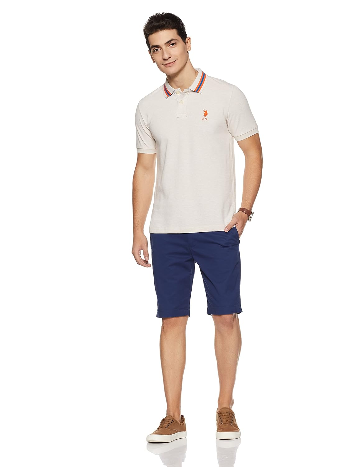 us polo association men's solid regular fit polo