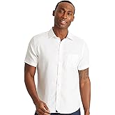 UNTUCKit Cameron Untucked Shirt for Men, Short Sleeve, Button Down Dress Shirt, XXX-Large Regular Fit White