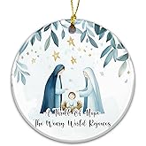 Nativity Ornament 2025, A Thrill of Hope – Holy Family Ornament, Christian Scripture Décor, Religious Baby Jesus Decor, Inspirational Faith for Believers, Church, Home Decor
