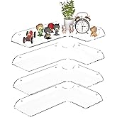 Sezanrpt 8x11.8 Inch Clear Corner Shelf Wall Mount Set of 4, Acrylic Corner Floating Shelves, Wall Organizer Shelf for Bathroom, Kitchen, Bedroom, Living Room, Dining Room, Office