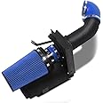 MOOSUN 4 inch Cold Air Intake Black Tube + Heat Shield for 1999-2006 GMC/Chevy V8 4.8L/5.3L/6.0L Silverado 1500/2500/3500 Blue