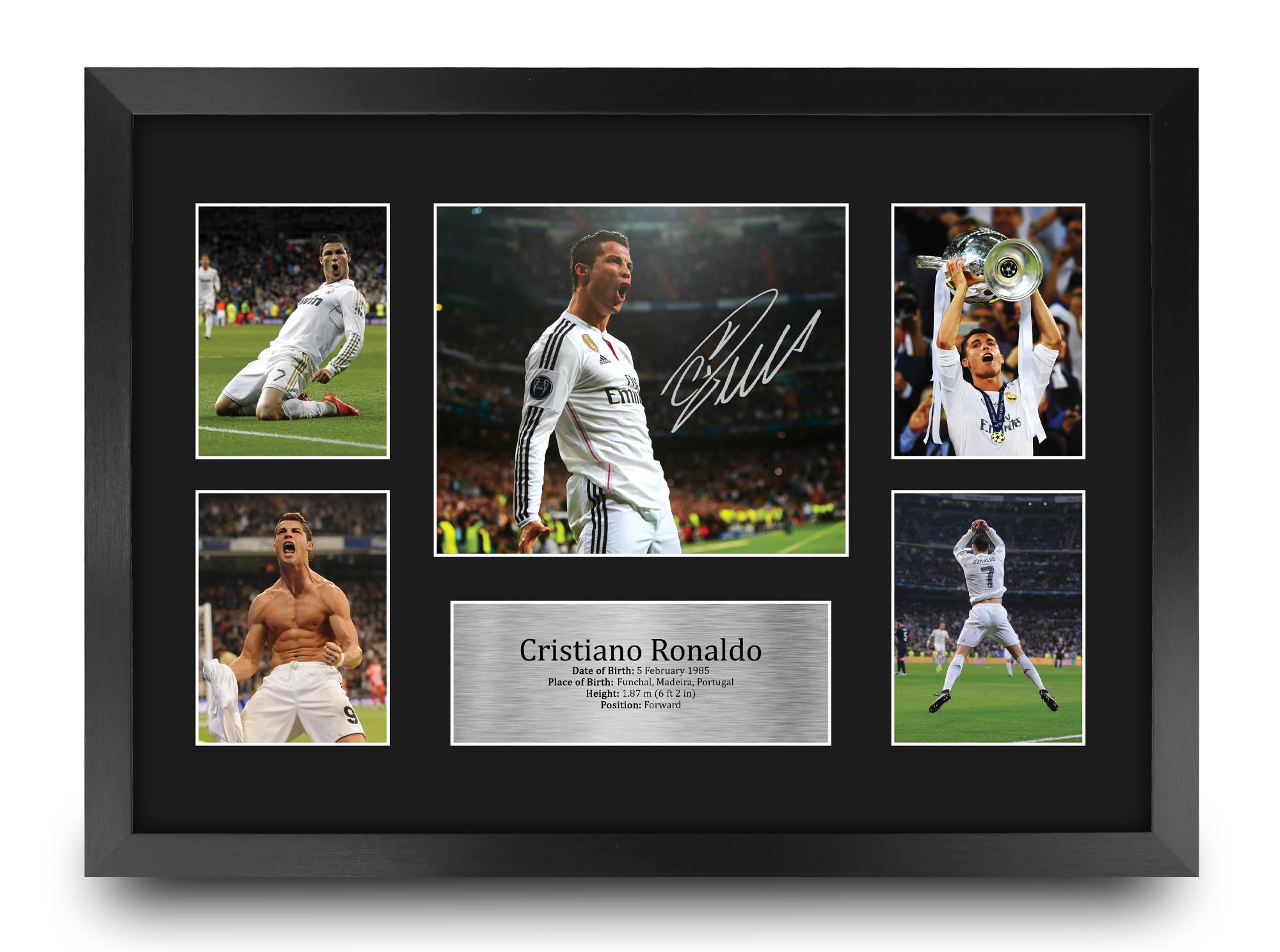 HWC Trading Cristiano Ronaldo Real Madrid Printed Memorabilia Signed Autograph Photograph Display for Football Fans and Supporters - A3 Framed