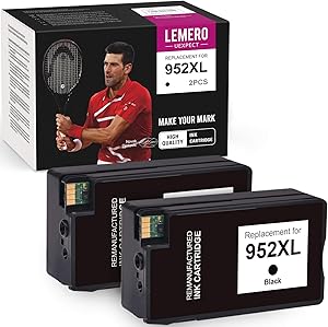 LemeroUexpect Remanufactured Ink Cartridge Replacement for HP 952 XL 952XL for Officejet Pro 8710 7720 7740 8720 8740 8730 7730 8216 8745 8719 8718 8218 8715 8725 Printer (Black, 2-Pack)
