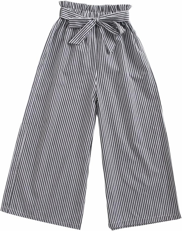 Fashion Stripe Girl Pants Children Cotton Pant Casual Clothes Bundle Soft