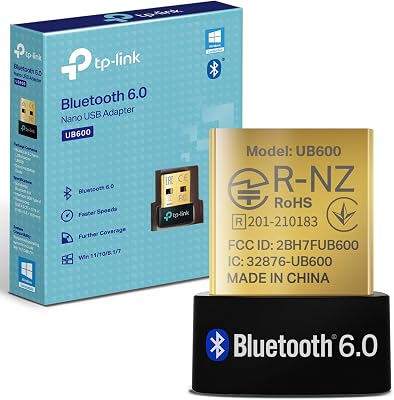 UB600 - Adaptador Bluetooth 6.0 para PC, Pen USB Bluetooth para rato/teclado/auscultadores/telemóvel/comando, Plug & Play, apenas para Windows 11/10/8.1/7