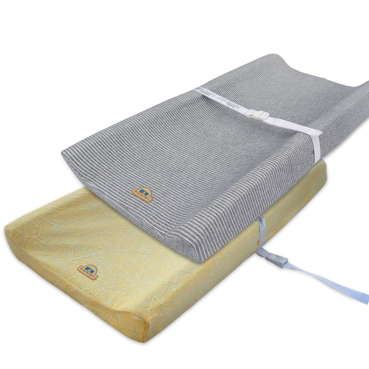Ultra Soft and Comfortable Changing Pad Cover 2pk by BlueSnail (Gray+Yellow)