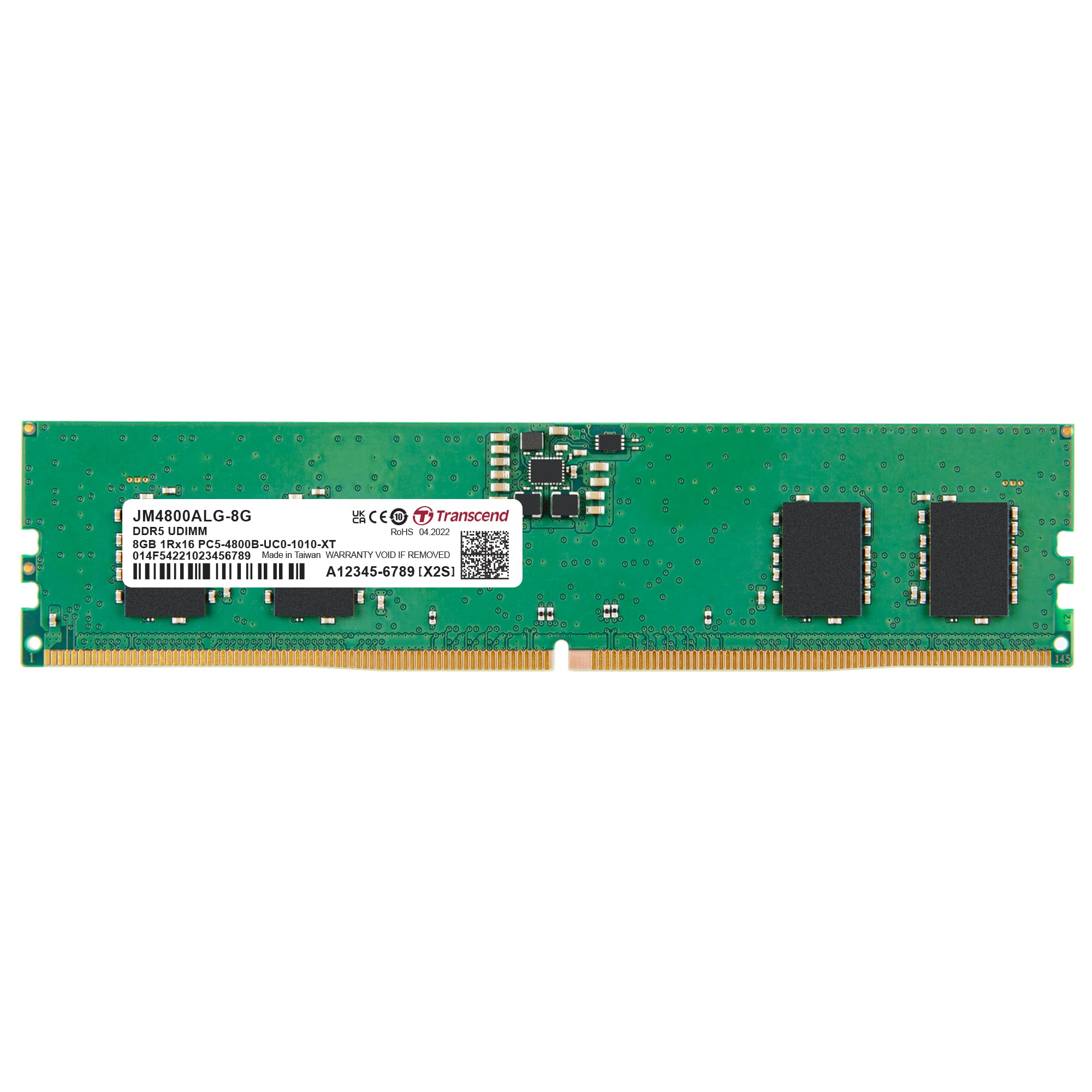 Transcend JetRam 8GB DDR5 RAM 4800MHz Unbuffered Long-DIMM 1Rx16 CL40 1.1V, JM4800ALG-8G — image 1